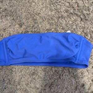 Blue strapless bikini top